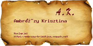 Ambrózy Krisztina névjegykártya