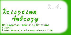 krisztina ambrozy business card